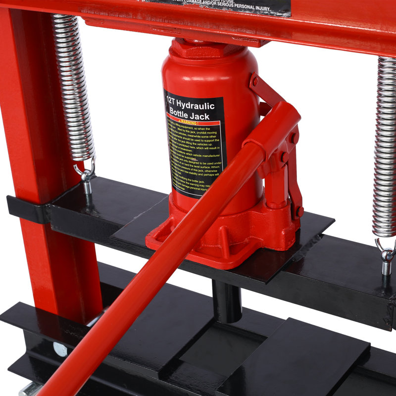 12 Ton Hydraulic Shop Press, Red