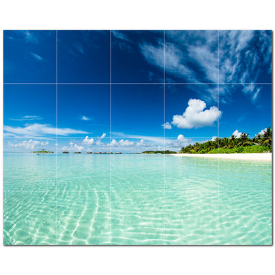 Murale en céramique satinée 8 "x 8" Beach Photo