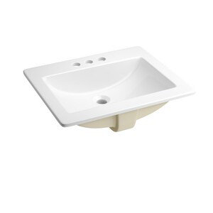 PROFLO Hoffman 21" Rectangular Vitreous China Drop In Bathroom Sink with Overflow and 3 Faucet Holes at 4" Centers