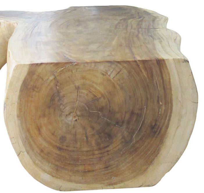 Table basse en forme de bloc en bois massif
