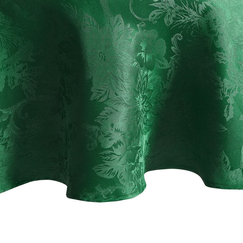 Nappe tissée à motif floral de poinsettia Tilghman, Rond de 90 po, Vert