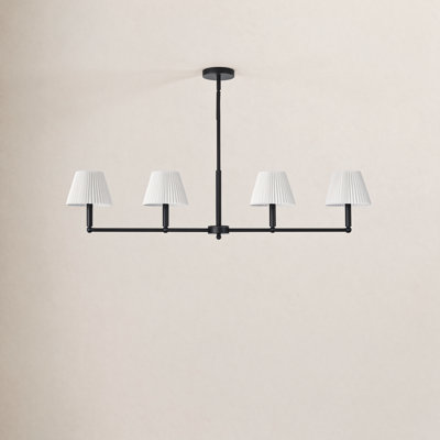 Costa Wrought Iron 4-Light Linear Chandelier