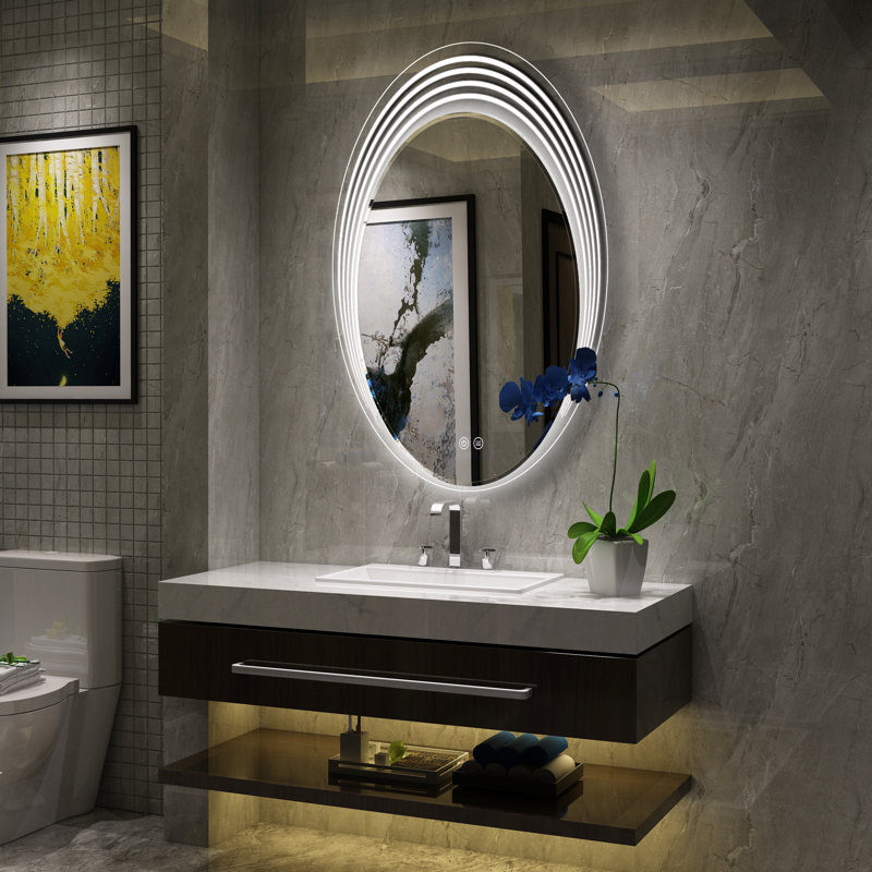 Monterey Glass Oval Wall Mirror