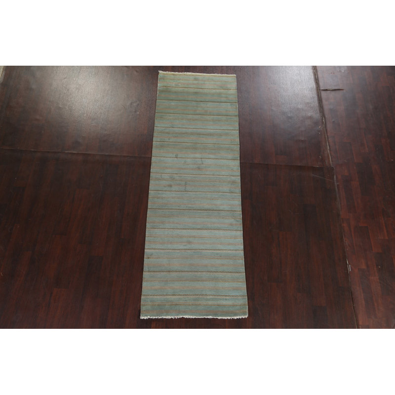 Tapis oriental rayé Gabbeh 3 x 9