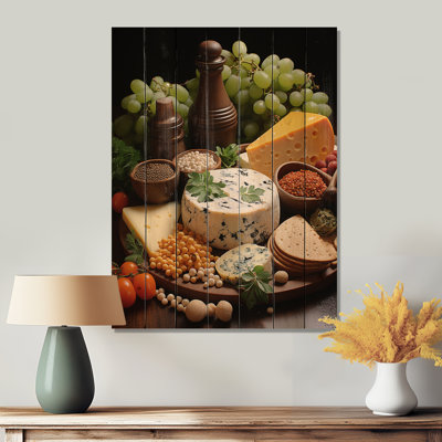 «Food Cheese Pointillism Dot I» sur bois