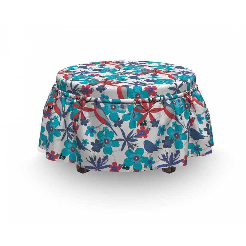 Housse pour repose-pieds branches et petites oiseaux
