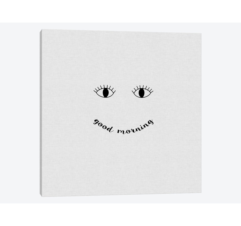 « good matin », impression sur toile, H 12 po x l 12 po x P 0,75 po, Toile tendue, Pas de tapis