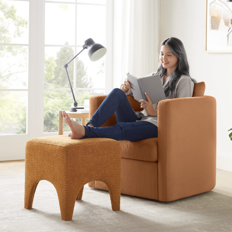 Repose-pieds moderne avec repose-pieds, tabouret de maquillage (ensemble de 2) Modern Boucle, Cari