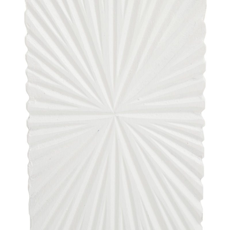 Wooden Carved Pillar Geometric Decorative Candle Holder Set, White