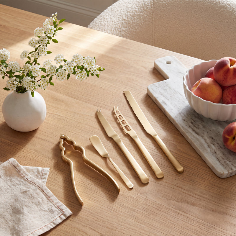 5 Piece Stainless Steel Hostess Set, Gold