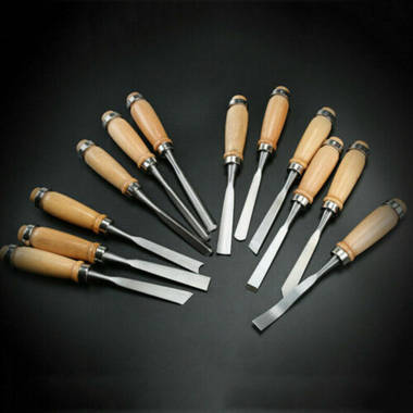 Professional 12 Piece Wood Carving Hand Chisel Tools Woodworking Gouges Kit  Set