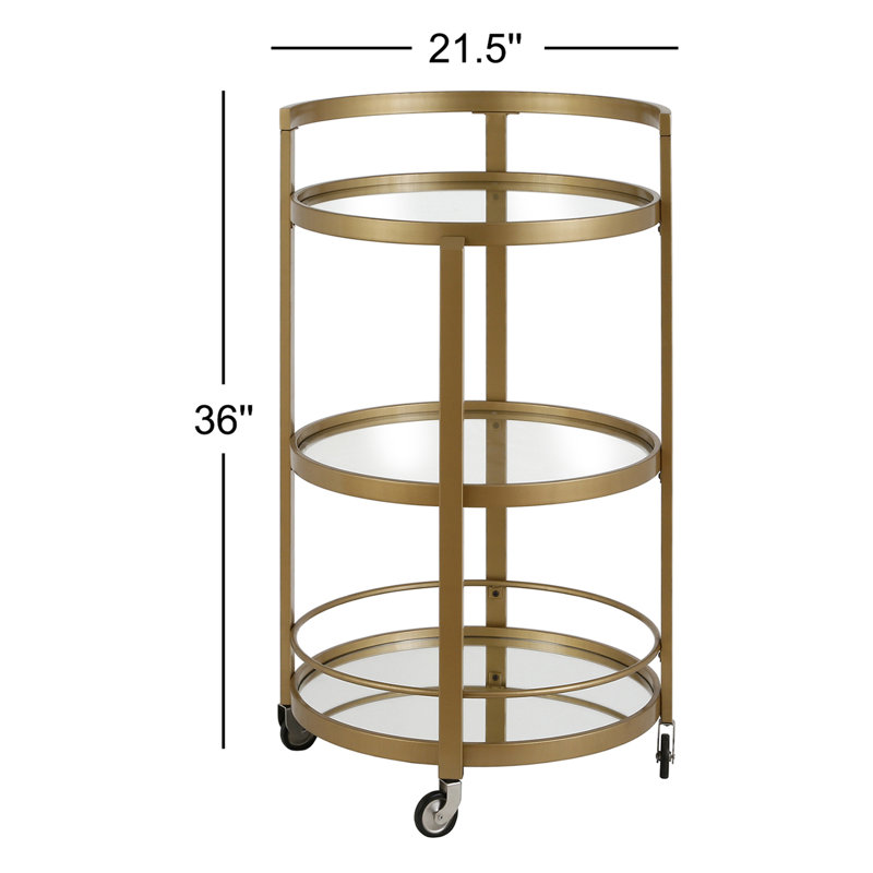 Hause Metal Bar Cart, Brass