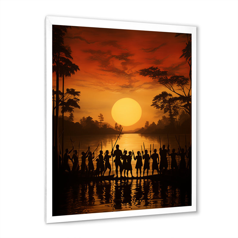 Tribu africaine Fulani Journey II, H 32 po x l 24 po x P 1 po, Cadre simple blanc