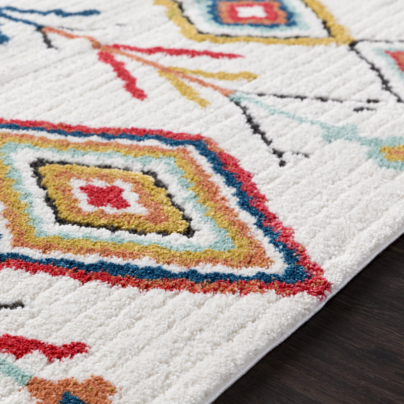 Tapis rouge / orange Elissa Southwestern, Tapis de couloir 2 pi 7 po x 7 pi 3 po