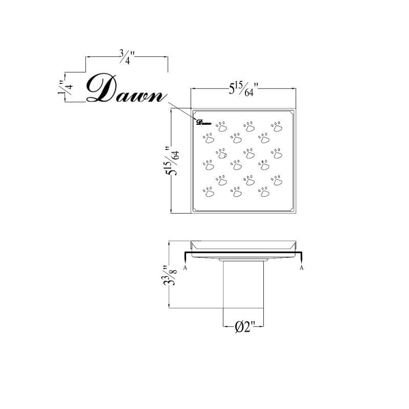 Memuru River Stainless Steel Square Linear Floor Shower Drain