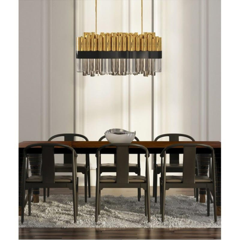 Lustre en cristal avec roue de chariot à 11 lumières Granville, H 50 po x l 50 po x P 30 po, Transparent, Laiton plaqué or