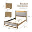 Ensemble de chambre à coucher 3 pièces - Lit transitionnel avec tête de lit tapissier à DEL et 2 tables de chevet, finition chêne naturel-218127203