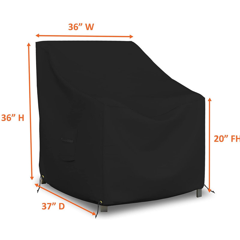 Pack of 2 High Density Waterproof Outdoor Patio Chair Cover, All Weather Protection Patio Deep Seat Chair Cover Protector (Set of 2)