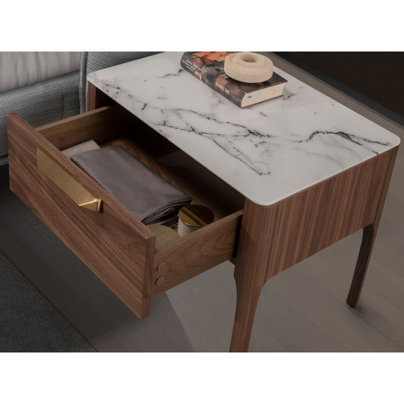 55cm W Manufactured Wood Bedside Table