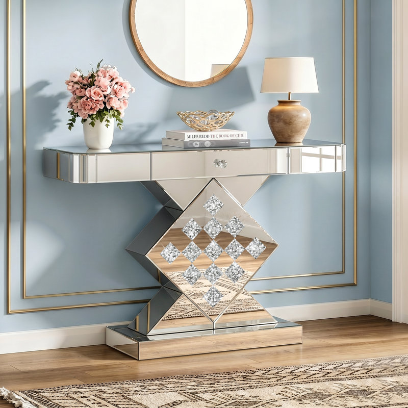 39.37'' Glass Console Table