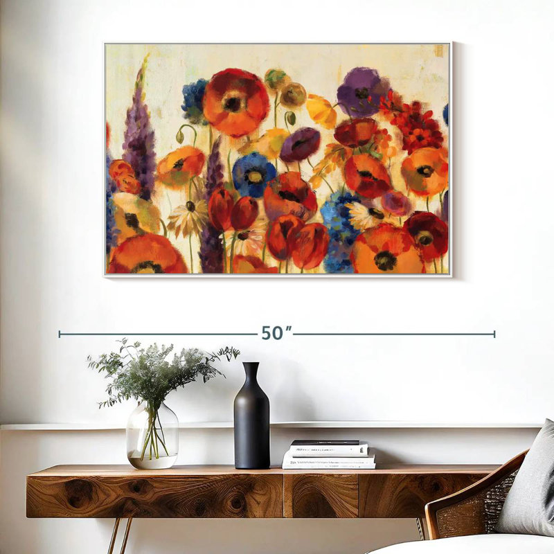 Jardin joyeux, Cadre flottant blanc, 40 po x 27 po