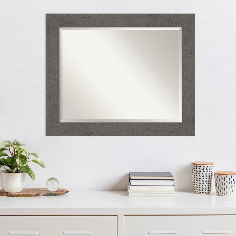 Miroir d'appoint mural Alissone, Gris, 27,5 po x 33,5 po
