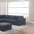 Contemporary 5Pcs Modular Sectional Set One Arm Chairs Armless Chair Ottoman L-Shaped Sectional Mineral Morgan Fabric-1282266692