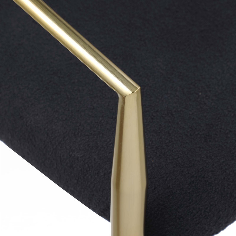 Chaises de salle à manger de style Mid-Century, Gris foncé, Or