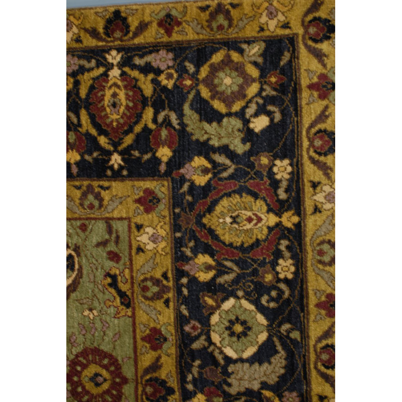 Jasmine Wool Oriental Area Rug in Black/Green, Rectangle 9' x 12'