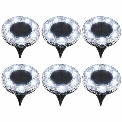 Lampes de sol à énergie solaire de petite taille à 8 DEL, IP44, lumières de jardin solaires, lumières de paysage à DEL, convient aux pelouses, aux cours, aux terrasses, aux allées et aux allées