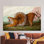 Art moderne sur toile abstraite avec des images de tigre surréel, idéal pour les espaces de style loft urbain et parfait comme cadeau de Noël unique