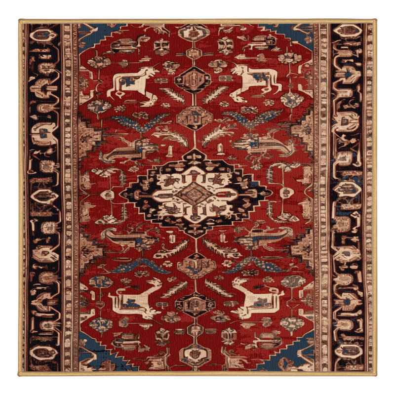 Tapis brun lavable à la machine, Carré 5 pi