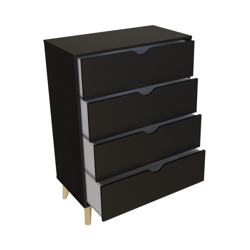 Jasmond 30'' W 4 - Drawer Dresser, Black