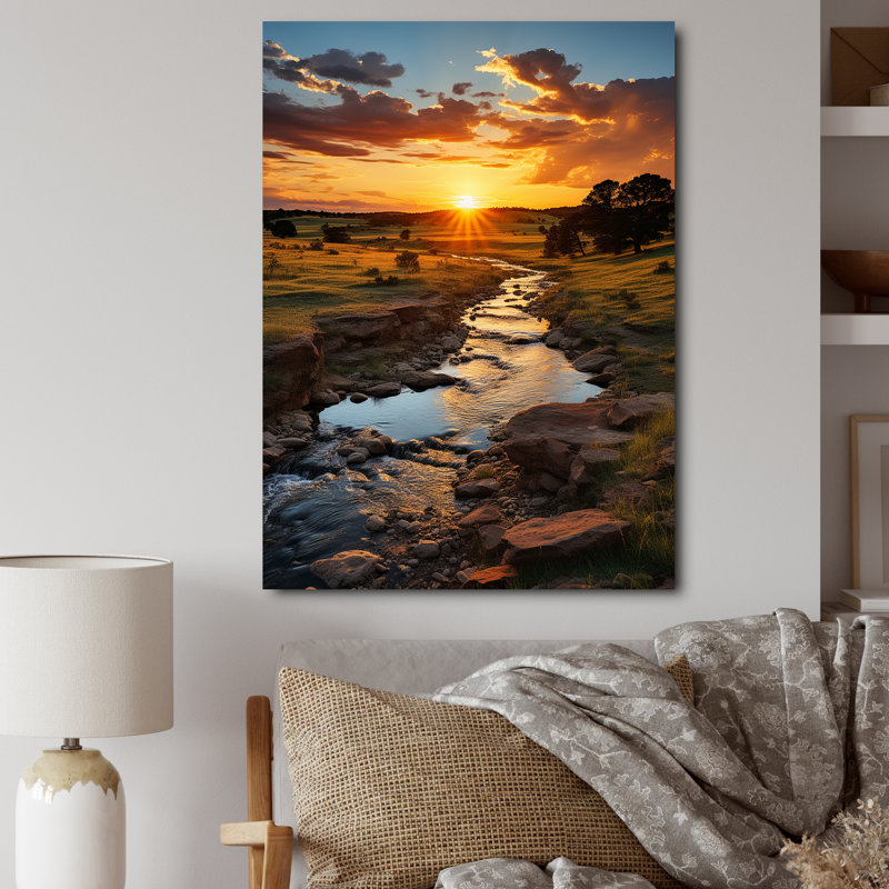 Oklahoma River Landscape I - reproduction, H 40 po x l 30 po x P 1,5 po, Toile tendue