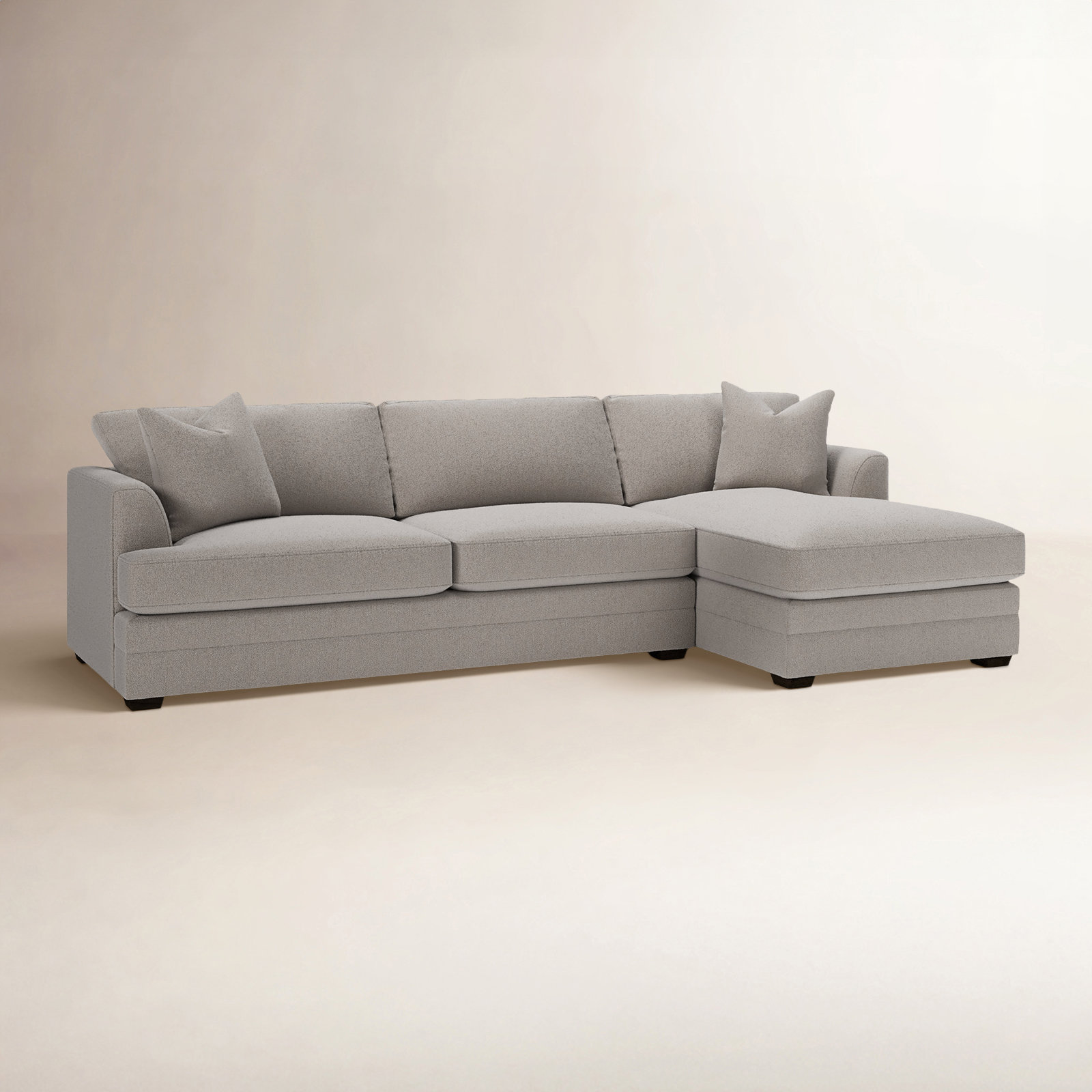 Edan Chaise Sectional, Right Hand Facing, Apollo Pebble Boucle