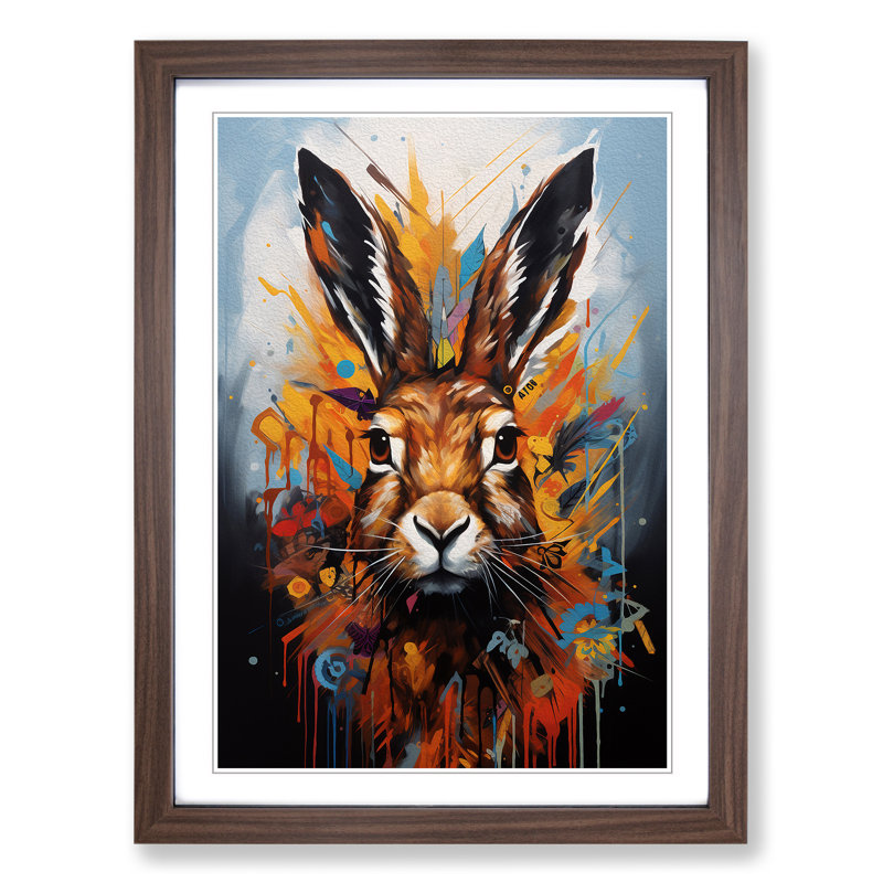 Hare Hard Edge Painting - Framed Print