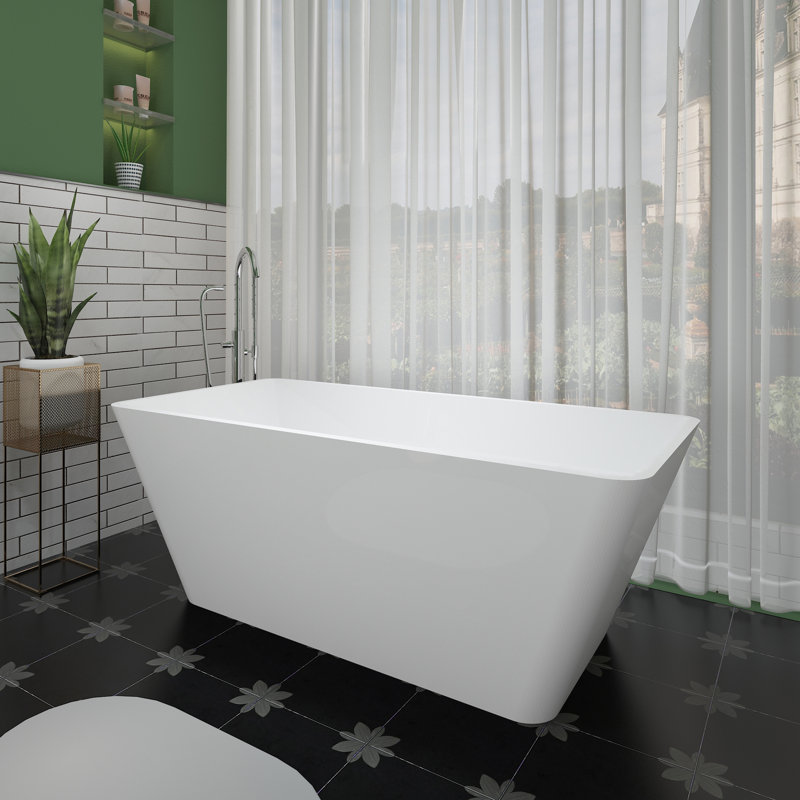 Baignoire de trempage autoportante en acrylique 55 po. X 27,5 po.