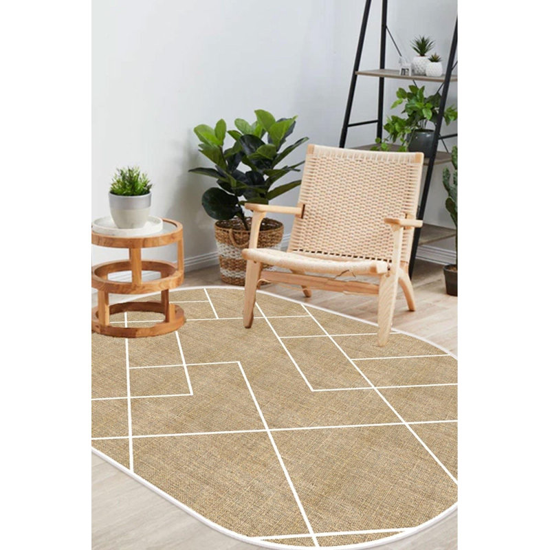 Tapis ovale Oshaï avec envers antidérapant, Ovale 2 pi 7 po x 6 pi 7 po