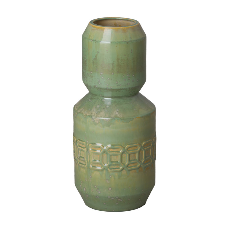Vase de table en céramique 20 po Spofford, Vert moucheté