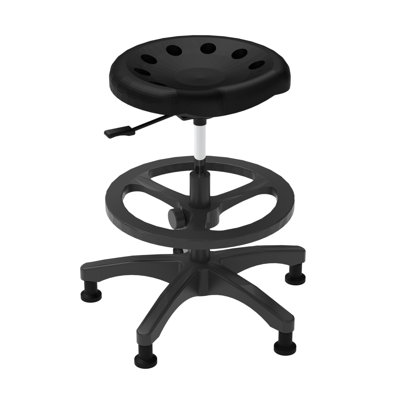 Adjustable Height Ergonomic Lab Stool with Footrest