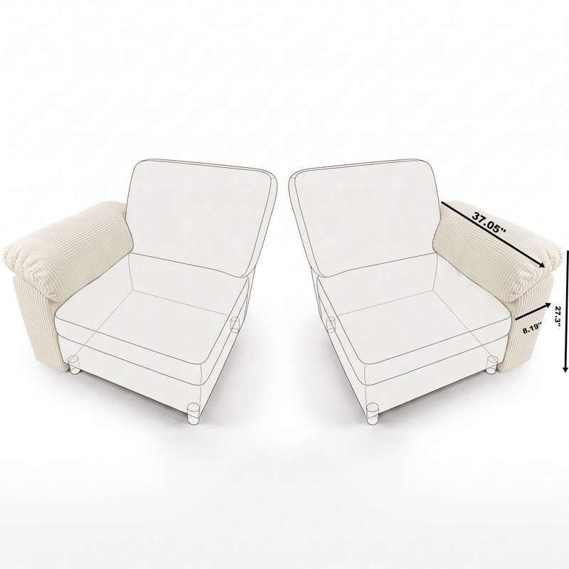 Happel Upholstered 8.19 " L-Shaped Sectional, Beige