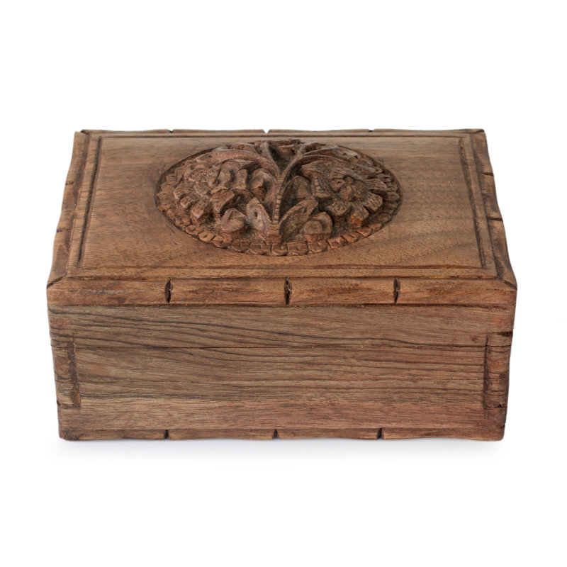 Boîte à bijoux florale en bois