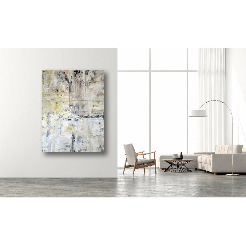 Platinum Yellow - Artist Enhanced Canvas Print, 24" H x 20" W x 1.5" D, Brown Framed Canvas