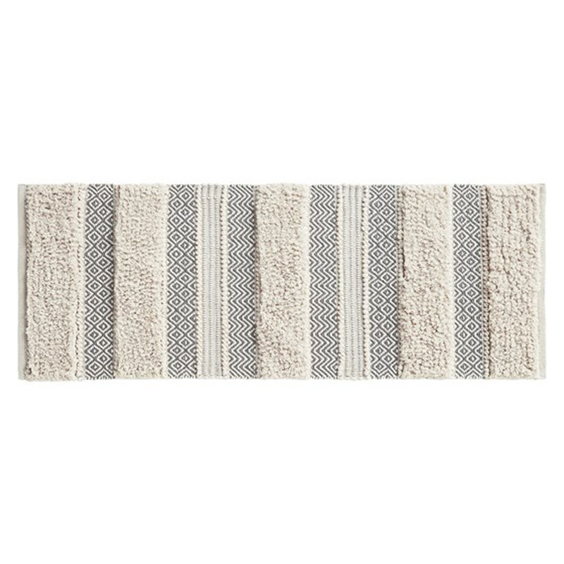 Woven Texture Stripe Bath Rug Grey 22X58"