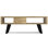 Table basse Lowry de 122 cm de large en bois d'acacia massif et métal, style industriel moderne, avec tiroirs et espace de rangement ouvert