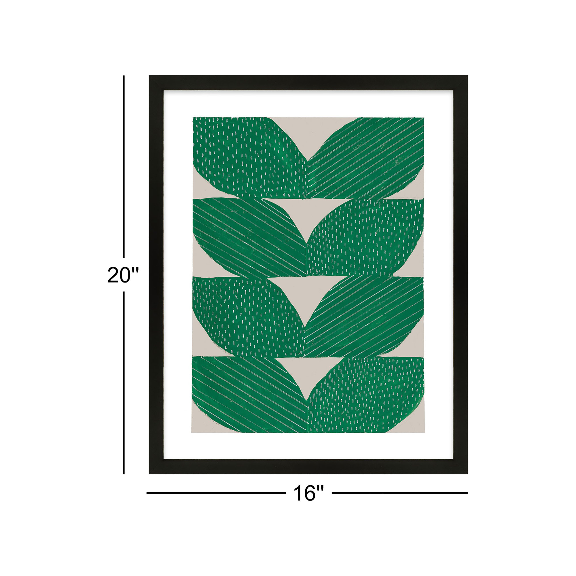 Chevron by Andrea Stokes, 20" H x 16" W x 1.25" D, Black