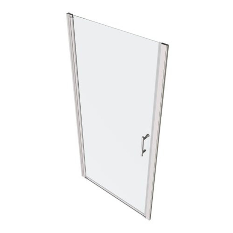 Porte de douche universelle pivotante avec verre trempé, Chrome