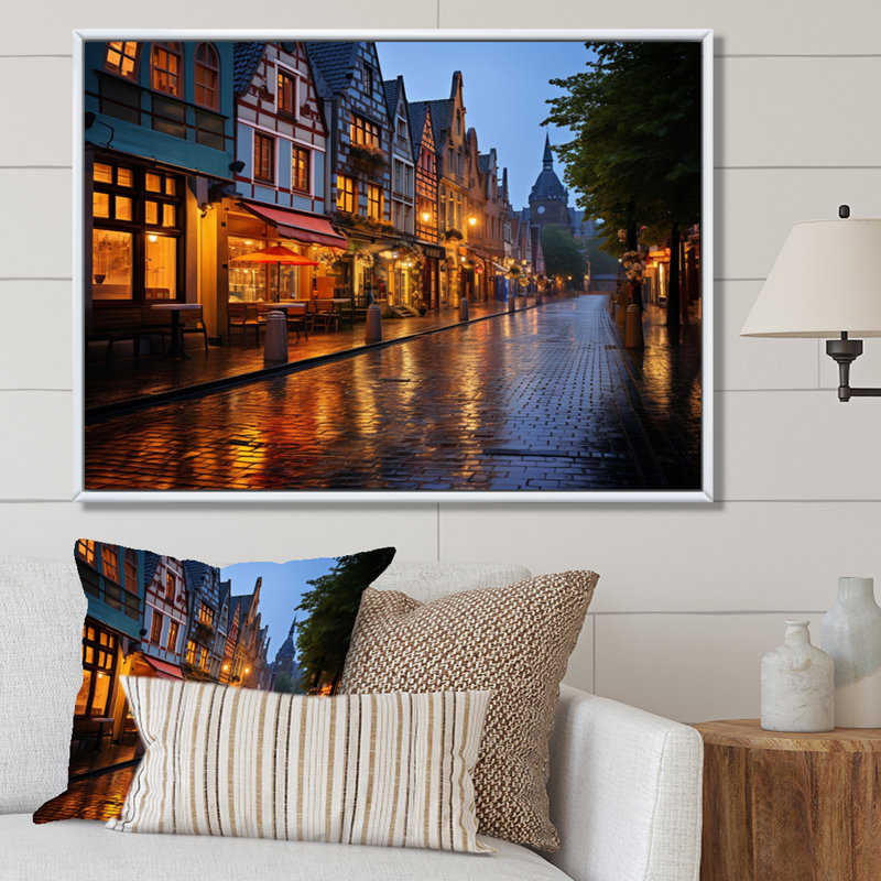 Marsenio Allemagne Dresde Baroque City II - reproduction, Cadre flottant blanc, H 24 po x l 32 po