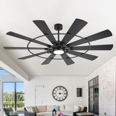 Ventilateur de plafond 72 pales 72 pouces avec lumière et télécommande, moteur CC réversible silencieux, 3CCT DEL, grand ventilateur de plafond intérieur à 6 vitesses pour le salon