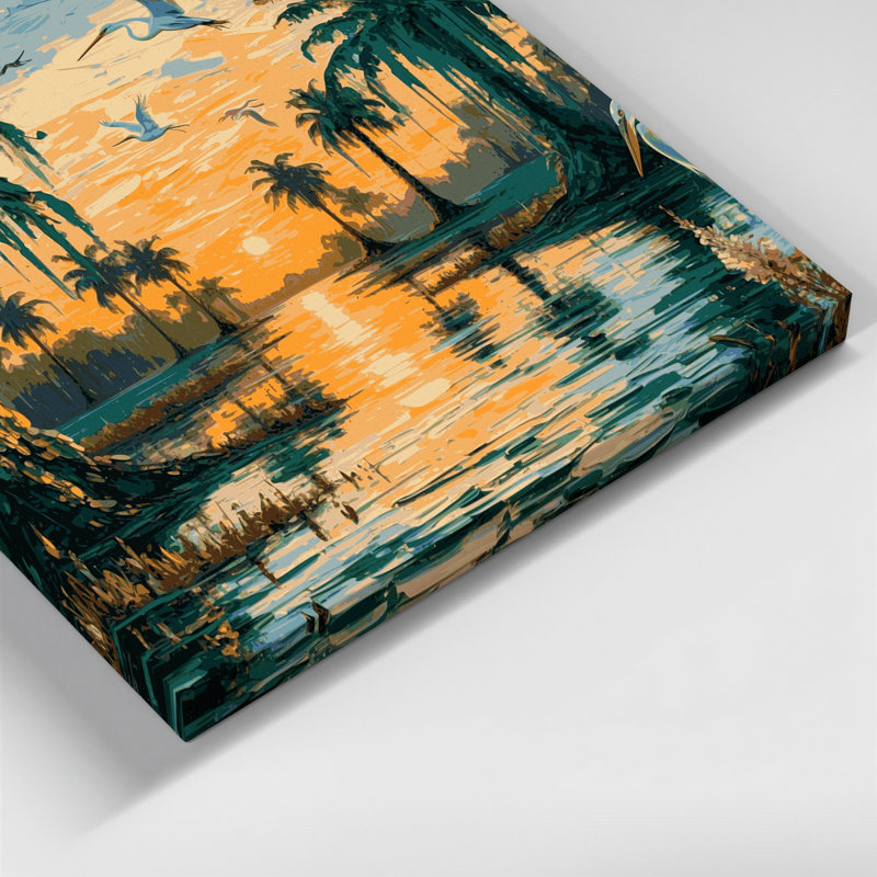 Art mural sur toile bleue «USA State Florida», H 12 po x l 12 po